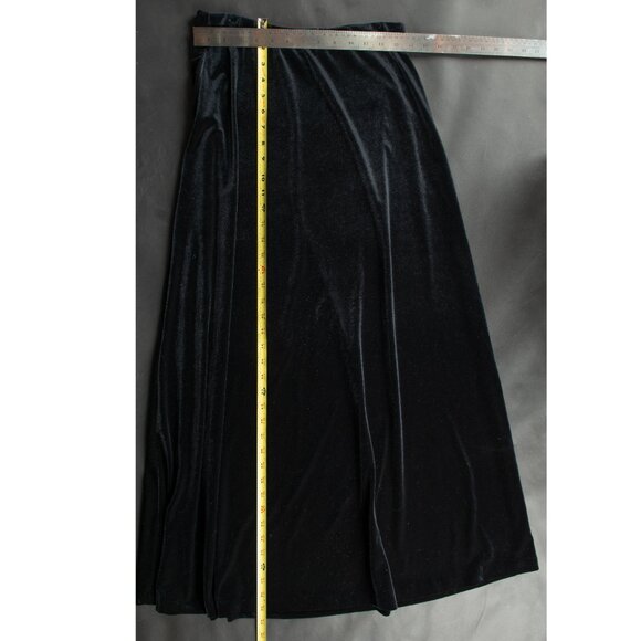 CASUAL CORNER Stretch Velvet Maxi Skirt Formal Black L - Picture 4 of 8